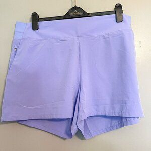 🏷️ NWT Athleta Women's Brooklyn Mid-Rise Short Light Purple Size 18